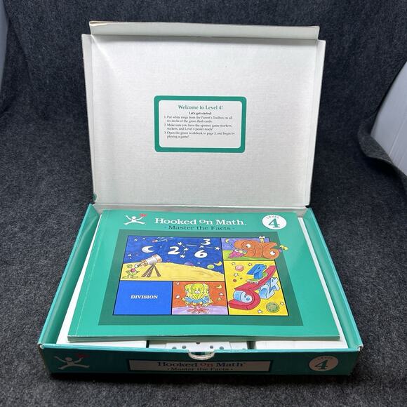 Vintage Hooked On Math Division Level 4 Sealed Flash Cards Workbook Audio Tapes - Picture 5 of 8